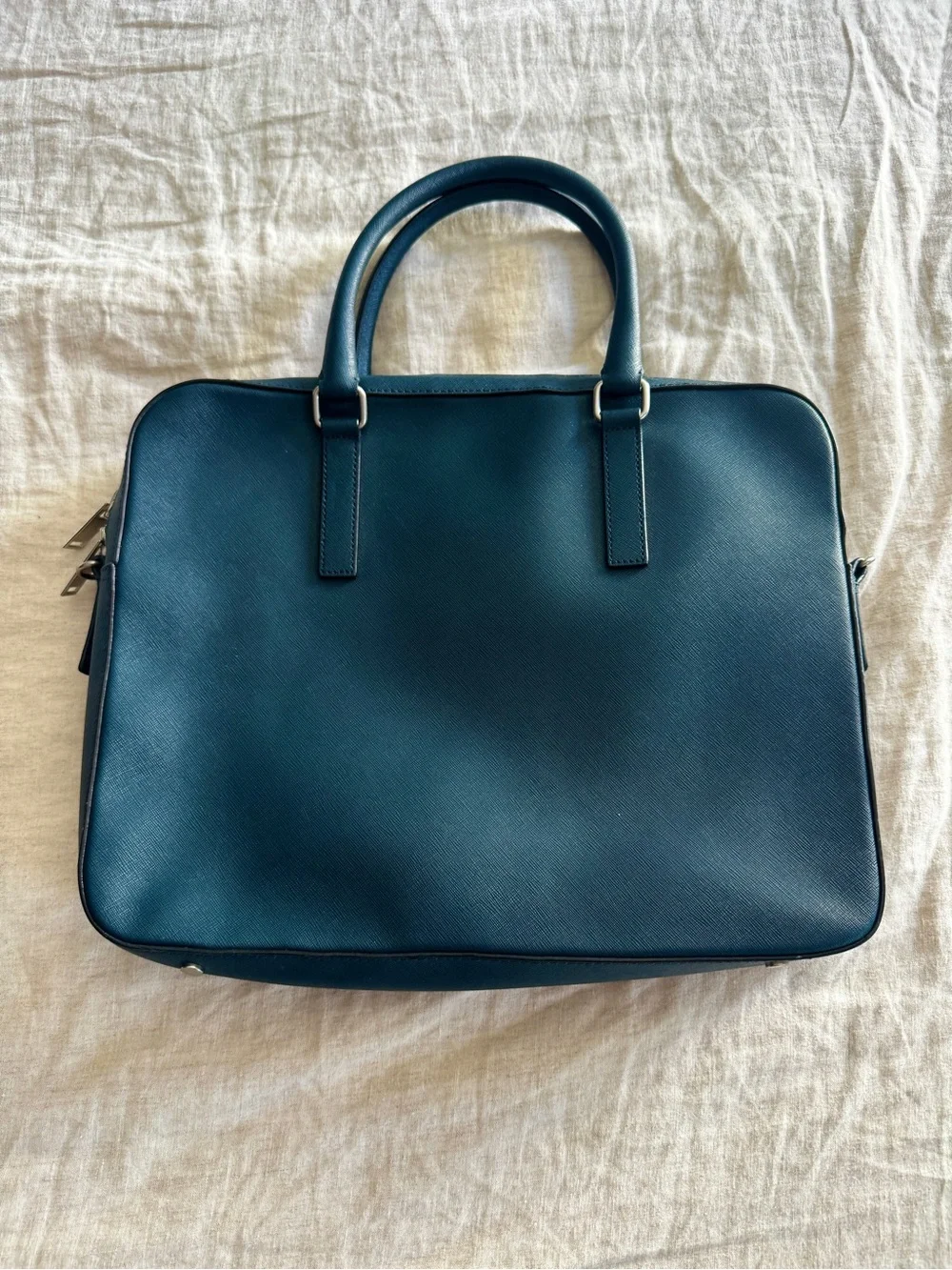Sandro Navy Leather Work Briefcase